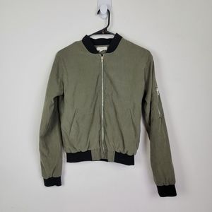 Mine bomber jacket military green black jacket s